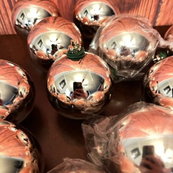 14-Piece Set Of rose gold plastic Christmas tree Ornament - Picture 2 of 3